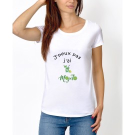 Tee-shirt : " J'peux pas j'ai la flemme " - Femme 